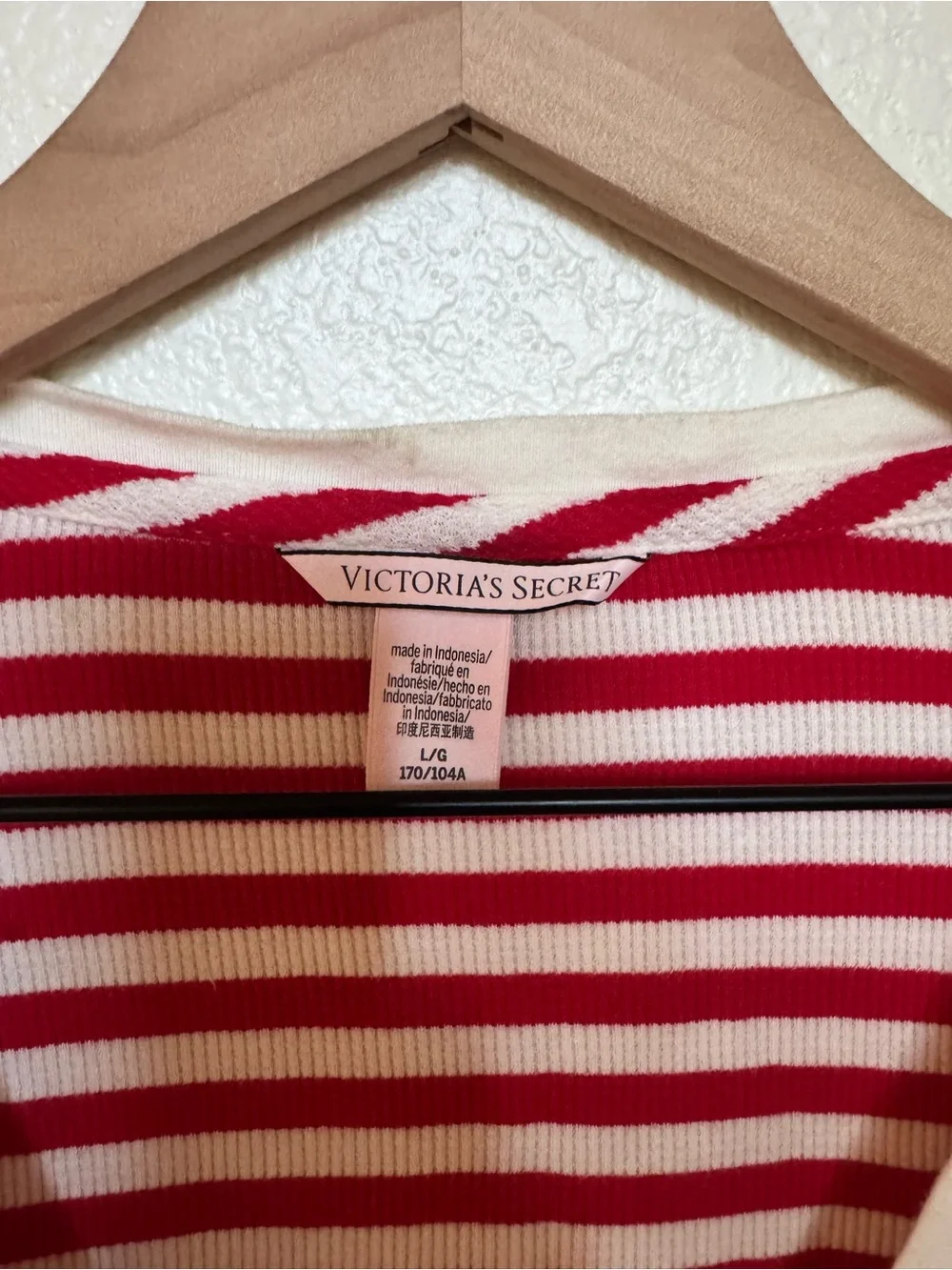 Victoria's Secret Red & White Striped Pajama Set